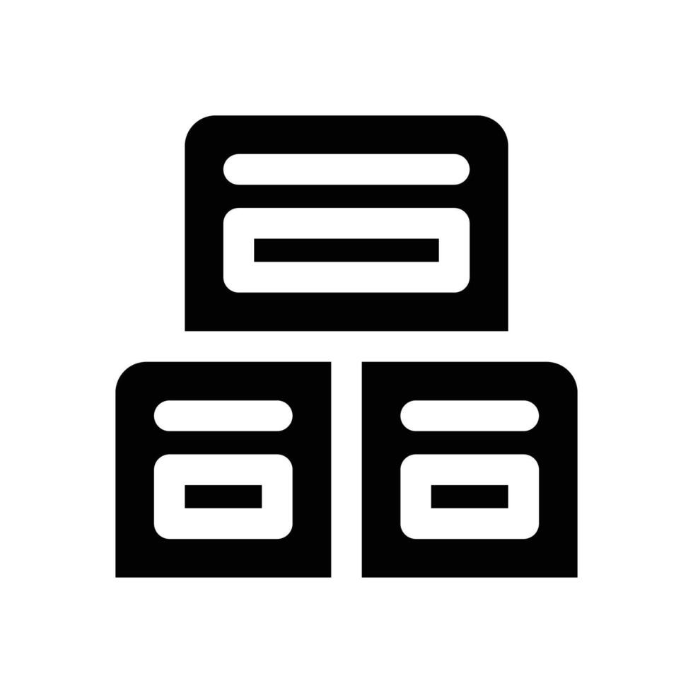 boxes glyph icon. Strong and solid icon for websites and mobile apps. vector