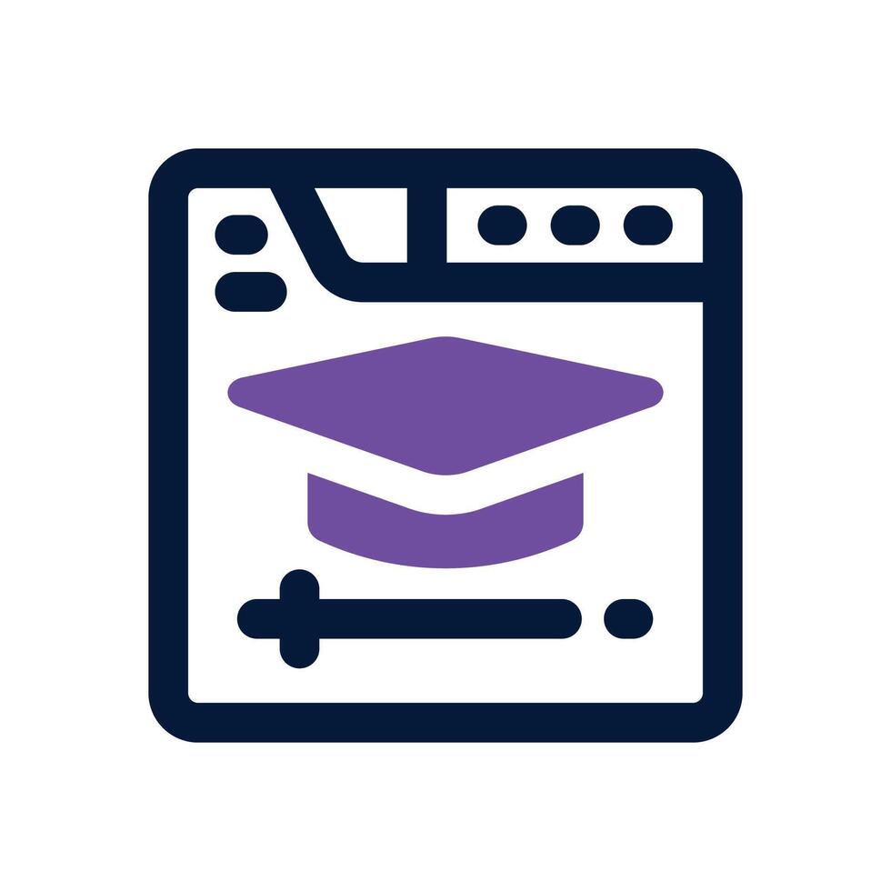 online class dual tone icon. Sleek and modern icon for websites and mobile apps. vector