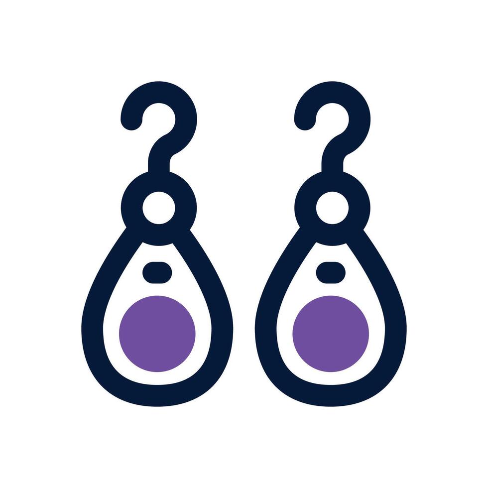 earrings dual tone icon. Sleek and modern icon for websites and mobile apps. vector