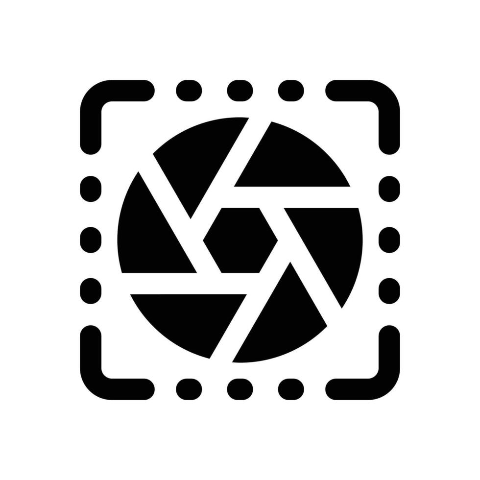 lens glyph icon. Strong and solid icon for websites and mobile apps. vector