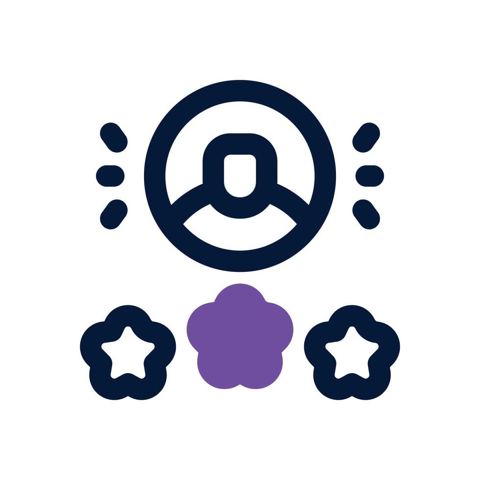 customer review dual tone icon. Sleek and modern icon for websites and mobile apps. vector