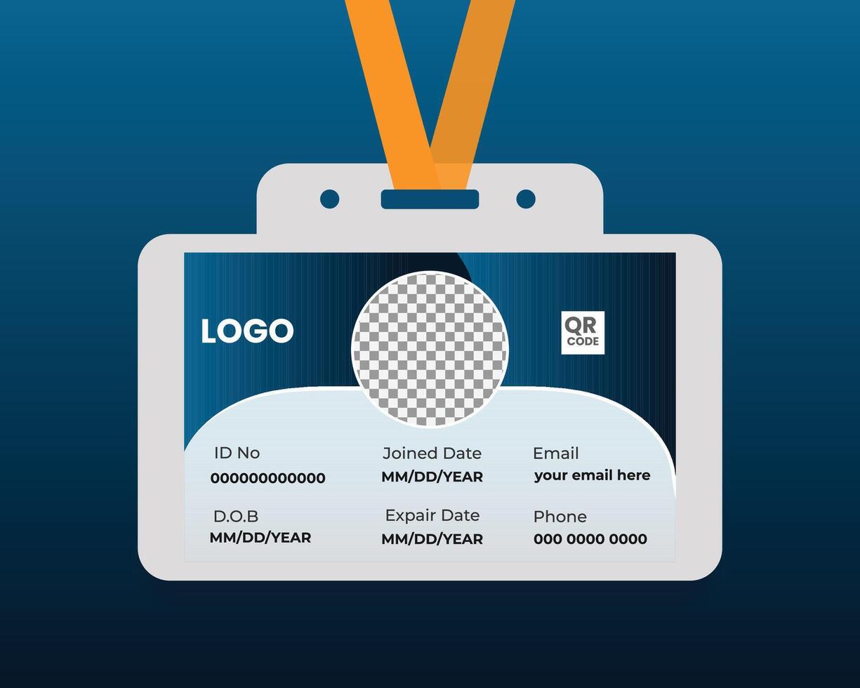 Modern Horizontal ID Card Layout vector