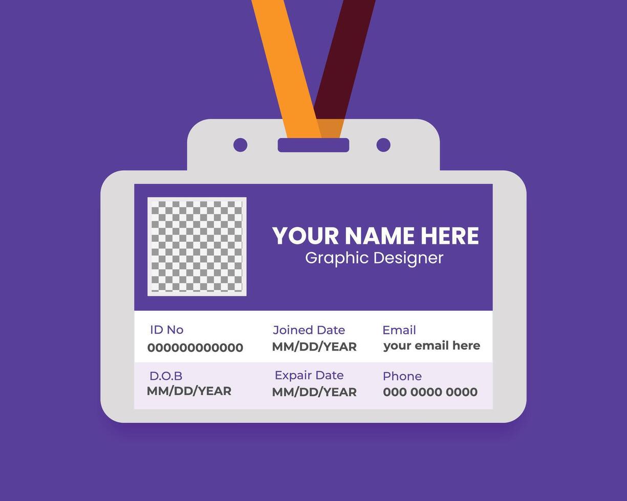 Horizontal ID Card Design Template vector