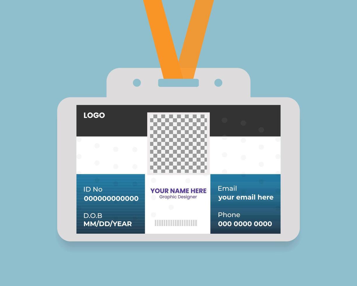 Minimalist Landscape ID Card Format vector