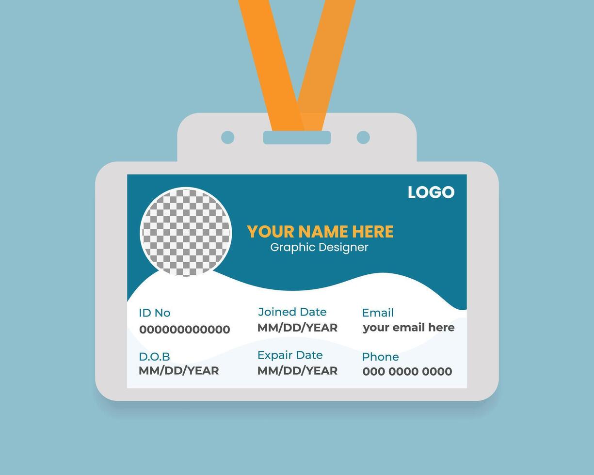 Customizable Landscape ID Card Design vector