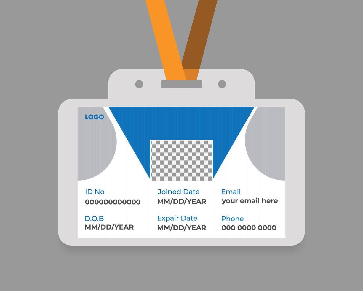 Editable Landscape ID Badge Design vector