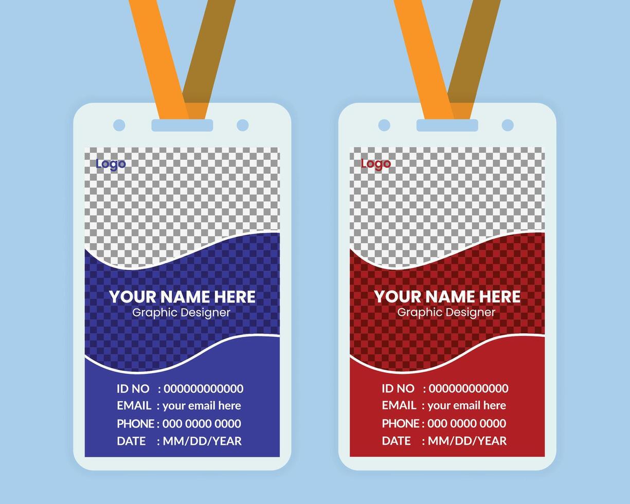 Simple ID Card Design Templates For Your Use And Pass vector