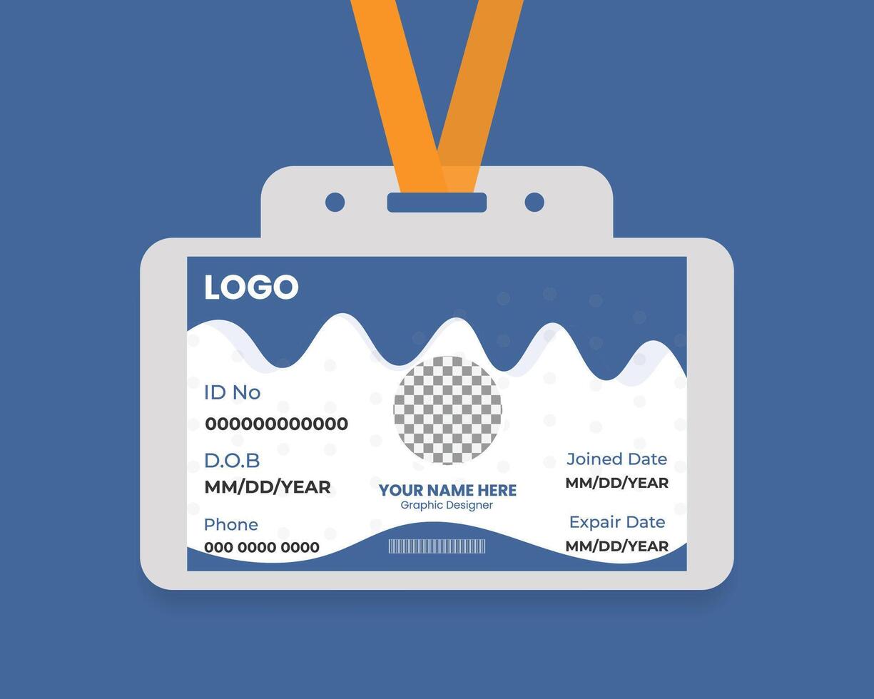 Corporate Landscape ID Card Template vector