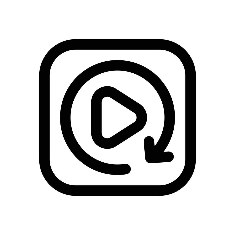 replay line icon. Clean and minimalist icon for websites and mobile apps. vector