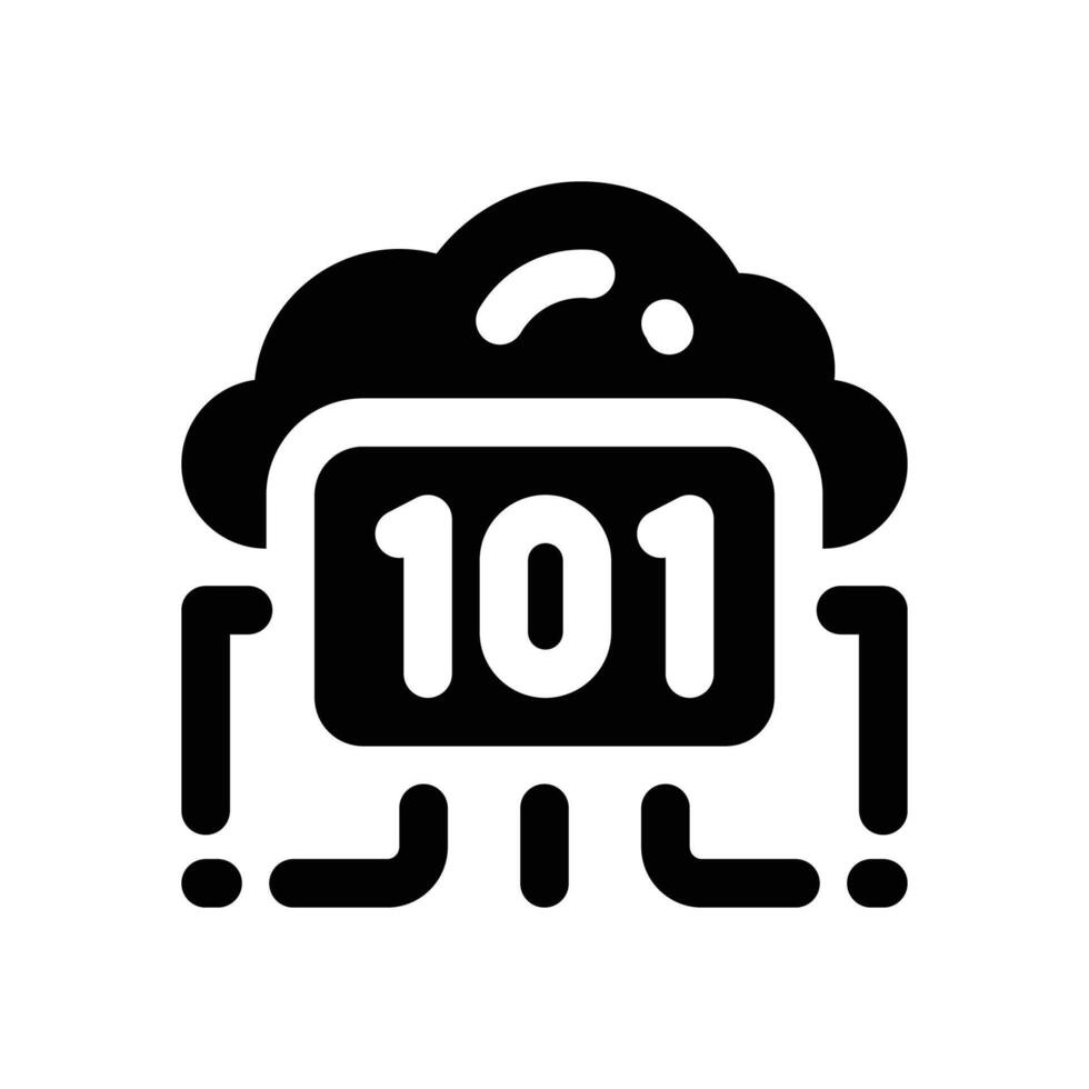 binary code glyph icon. Strong and solid icon for websites and mobile apps. vector