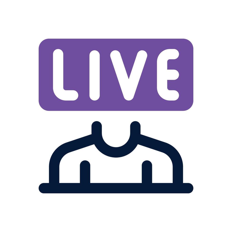 live dual tone icon. Sleek and modern icon for websites and mobile apps. vector