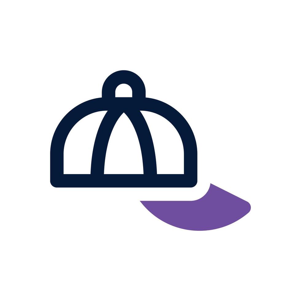 cap dual tone icon. Sleek and modern icon for websites and mobile apps. vector