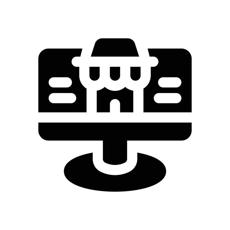 online store glyph icon. Strong and solid icon for websites and mobile apps. vector