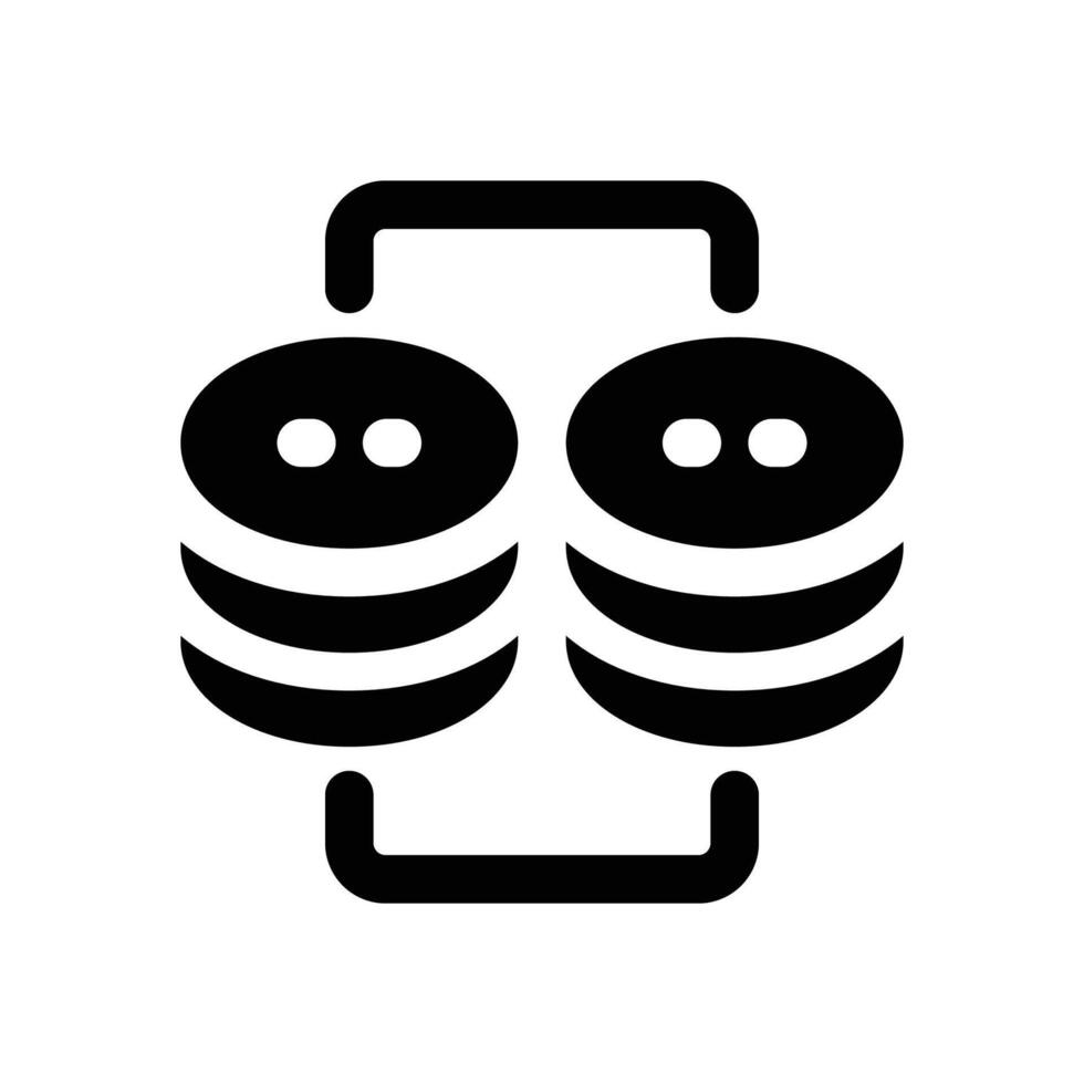 transfer server glyph icon. Strong and solid icon for websites and mobile apps. vector