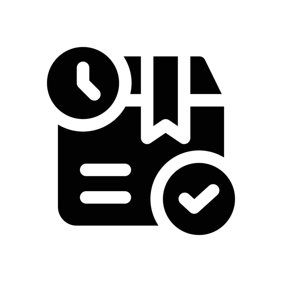 on time glyph icon. Strong and solid icon for websites and mobile apps. vector