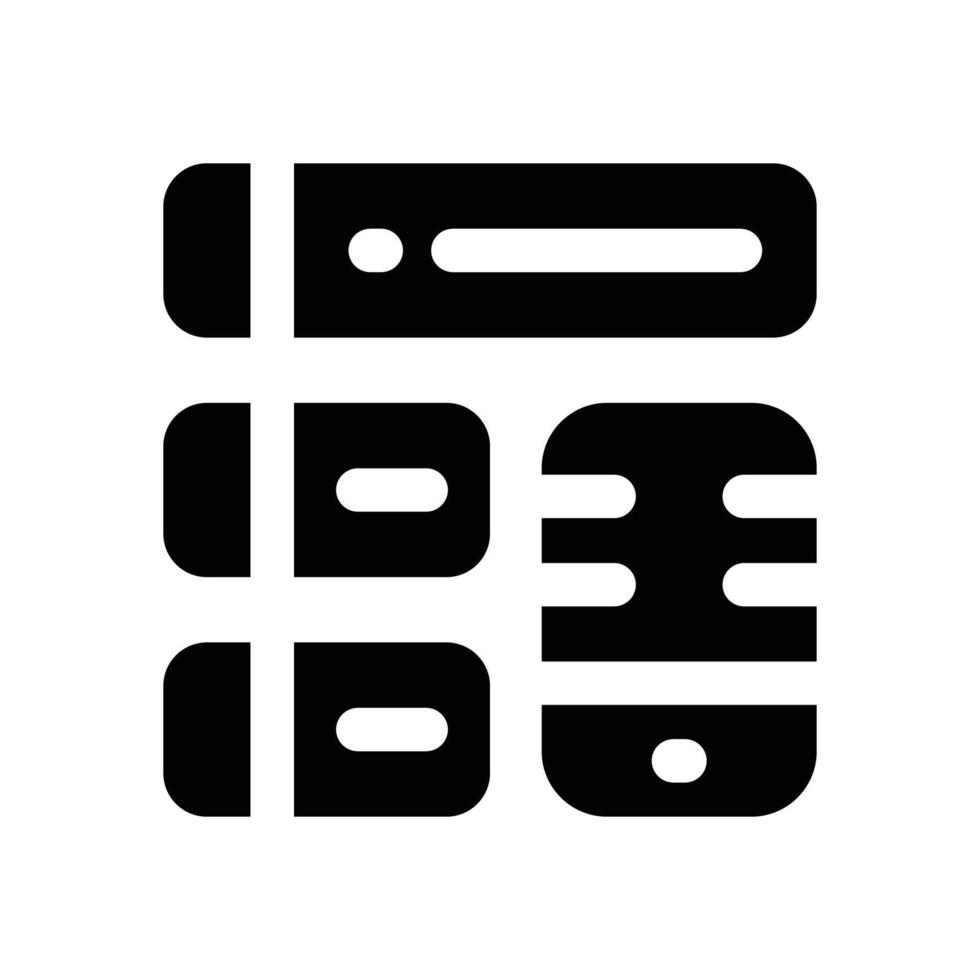 playlist glyph icon. Strong and solid icon for websites and mobile apps. vector