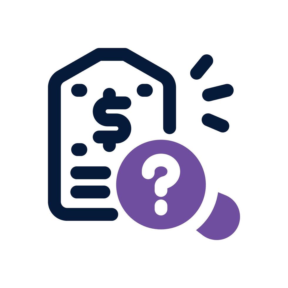 pricing dual tone icon. Sleek and modern icon for websites and mobile apps. vector
