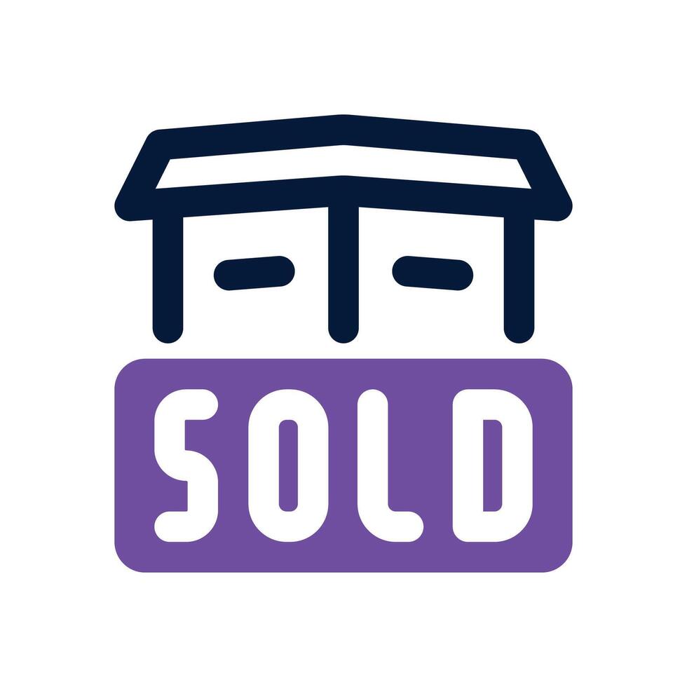 sold dual tone icon. Sleek and modern icon for websites and mobile apps. vector