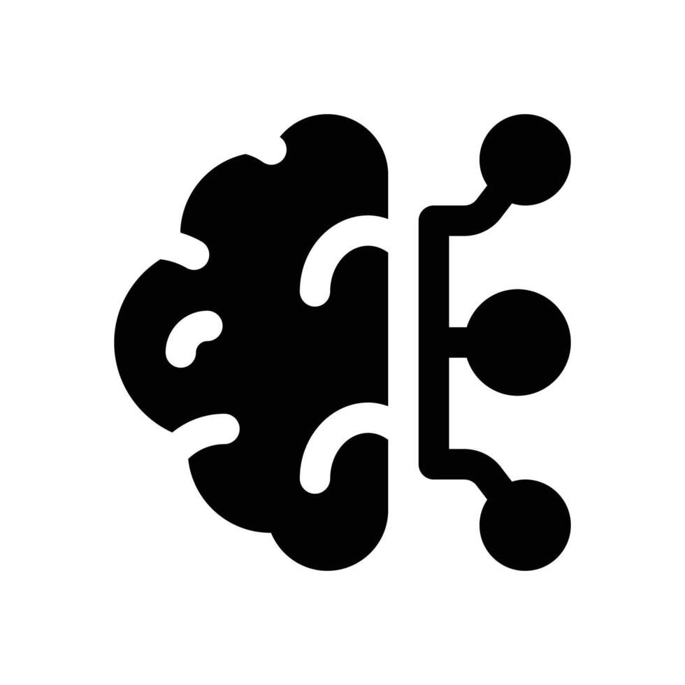 brain glyph icon. Strong and solid icon for websites and mobile apps. vector