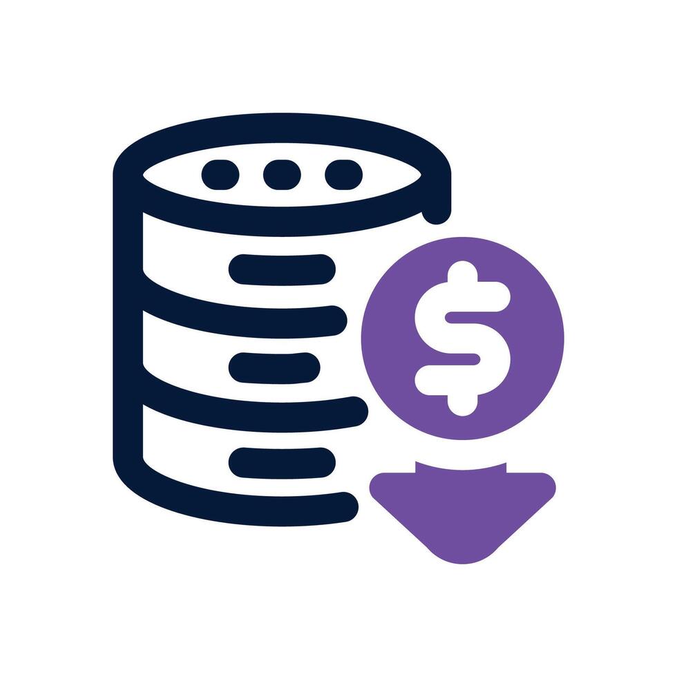reduce cost dual tone icon. Sleek and modern icon for websites and mobile apps. vector