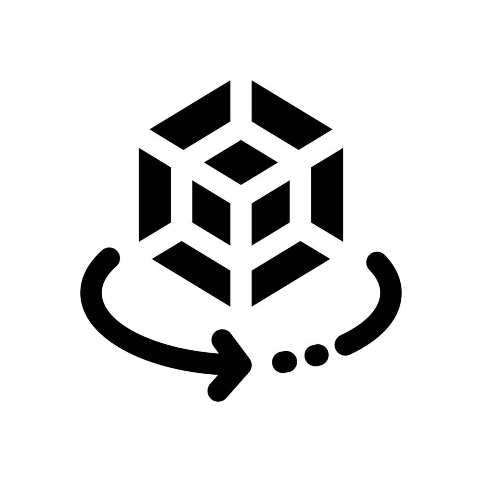 360 degrees glyph icon. Strong and solid icon for websites and mobile apps. vector