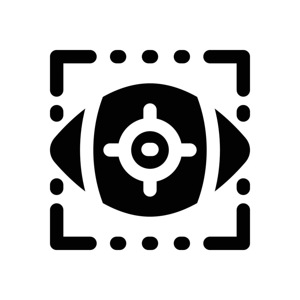 eye scan glyph icon. Strong and solid icon for websites, mobile interfaces, presentations, and visual branding. High quality and easy to edit. vector