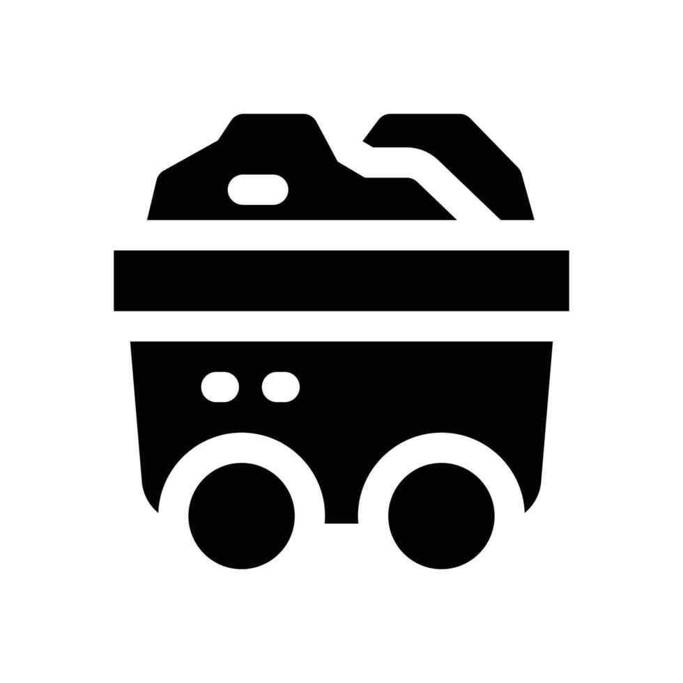 mining cart glyph icon. Strong and solid icon for websites, mobile interfaces, presentations, and visual branding. High quality and easy to edit. vector