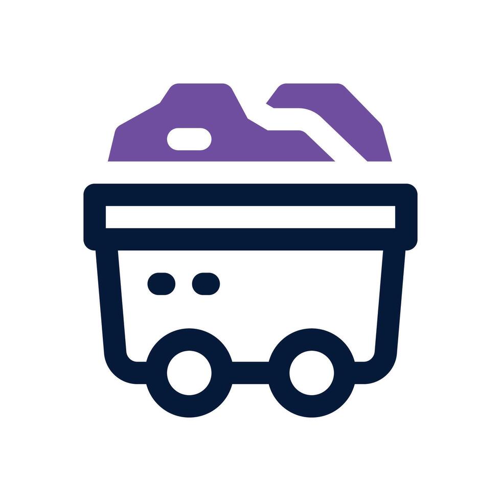 mining cart dual tone icon. Sleek and modern icon for websites and mobile apps. vector