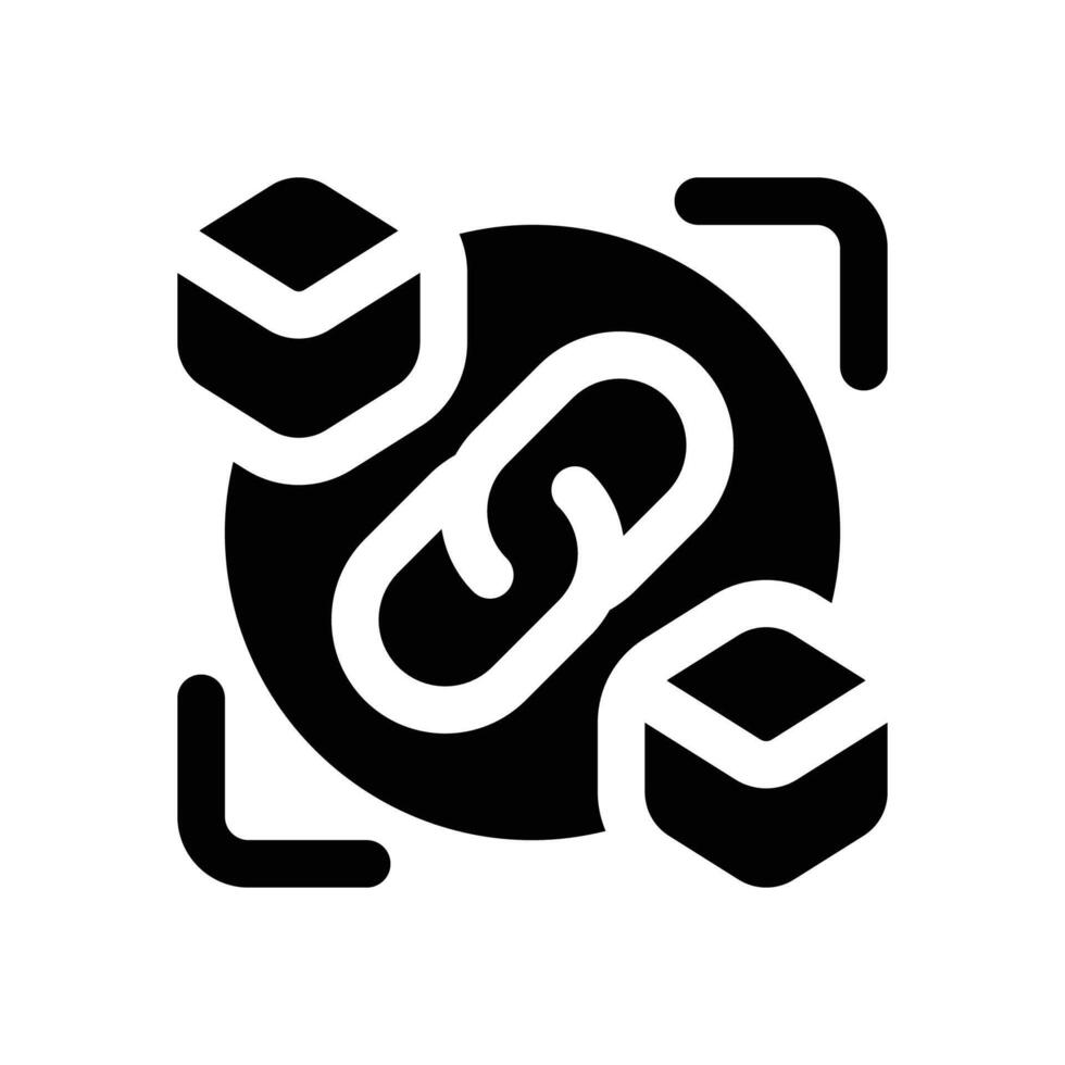 link chain glyph icon. Strong and solid icon for websites, mobile interfaces, presentations, and visual branding. High quality and easy to edit. vector