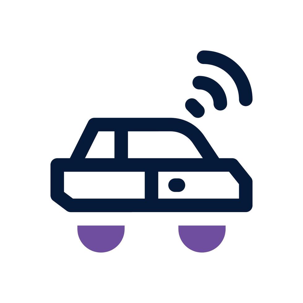 smart car dual tone icon. Sleek and modern icon for websites and mobile apps. vector