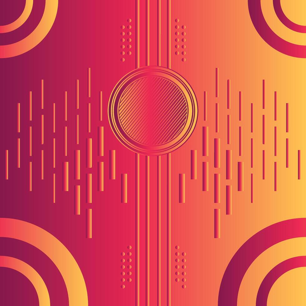 Abstract orange and red gradient geometric shape circle background. Modern futuristic background. Can be use for landing page backgrounds vector
