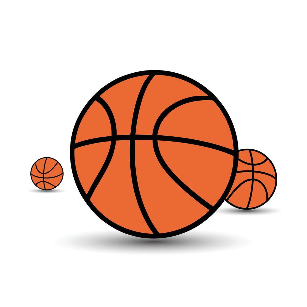 Unique three Basketball Ball Flat Design vector