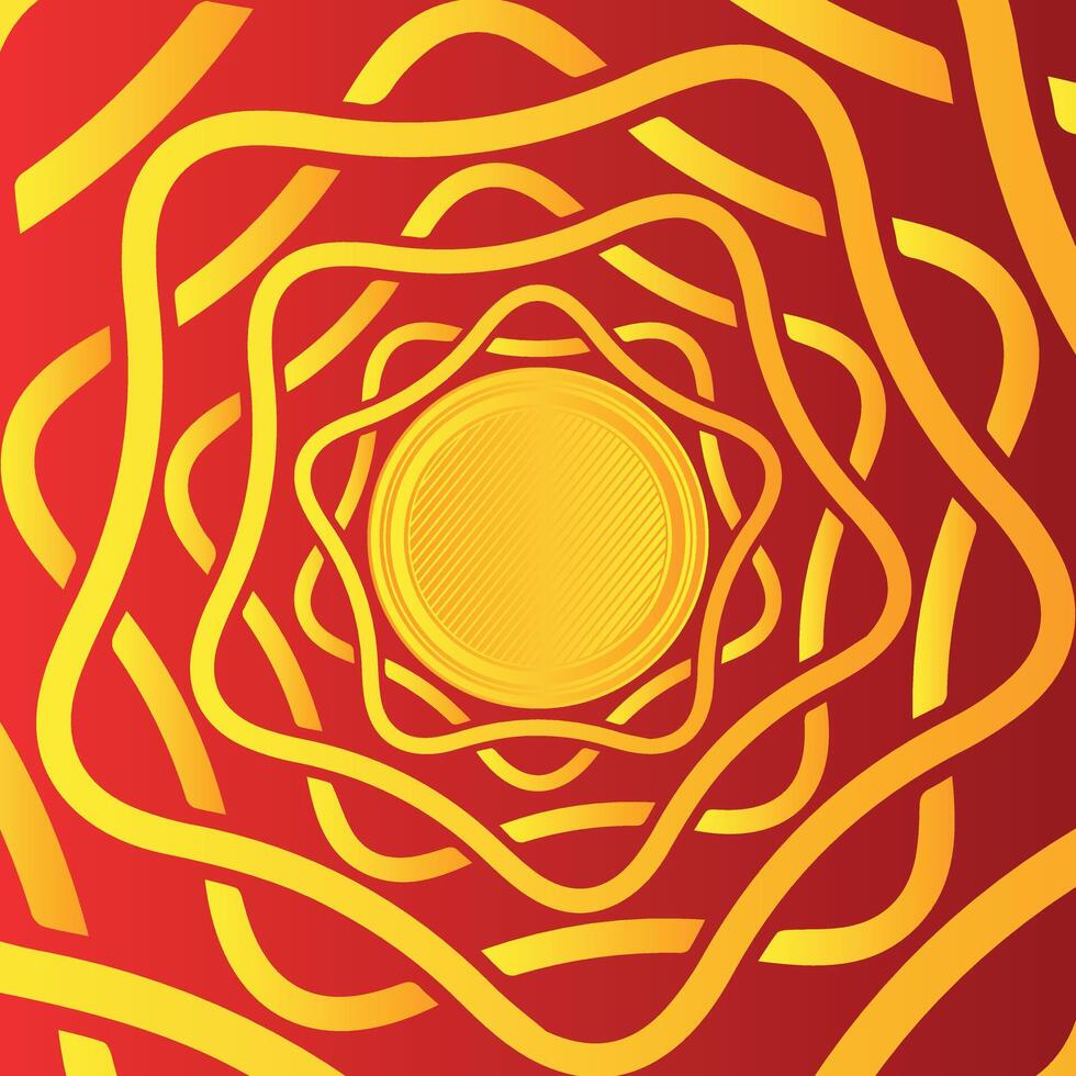 Modern geometric gradient overlap Yellow circle shape, red abstract background design vector