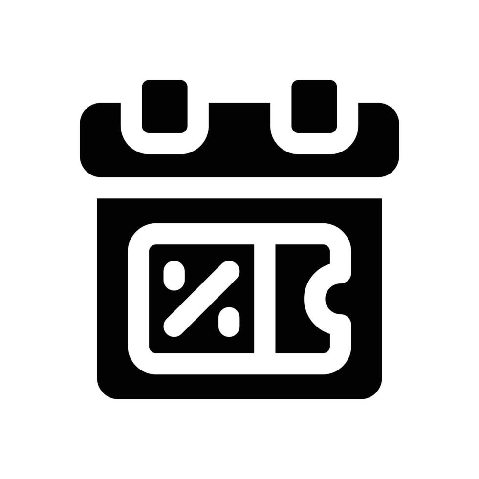 calendar glyph icon. Strong and solid icon for websites and mobile apps. vector