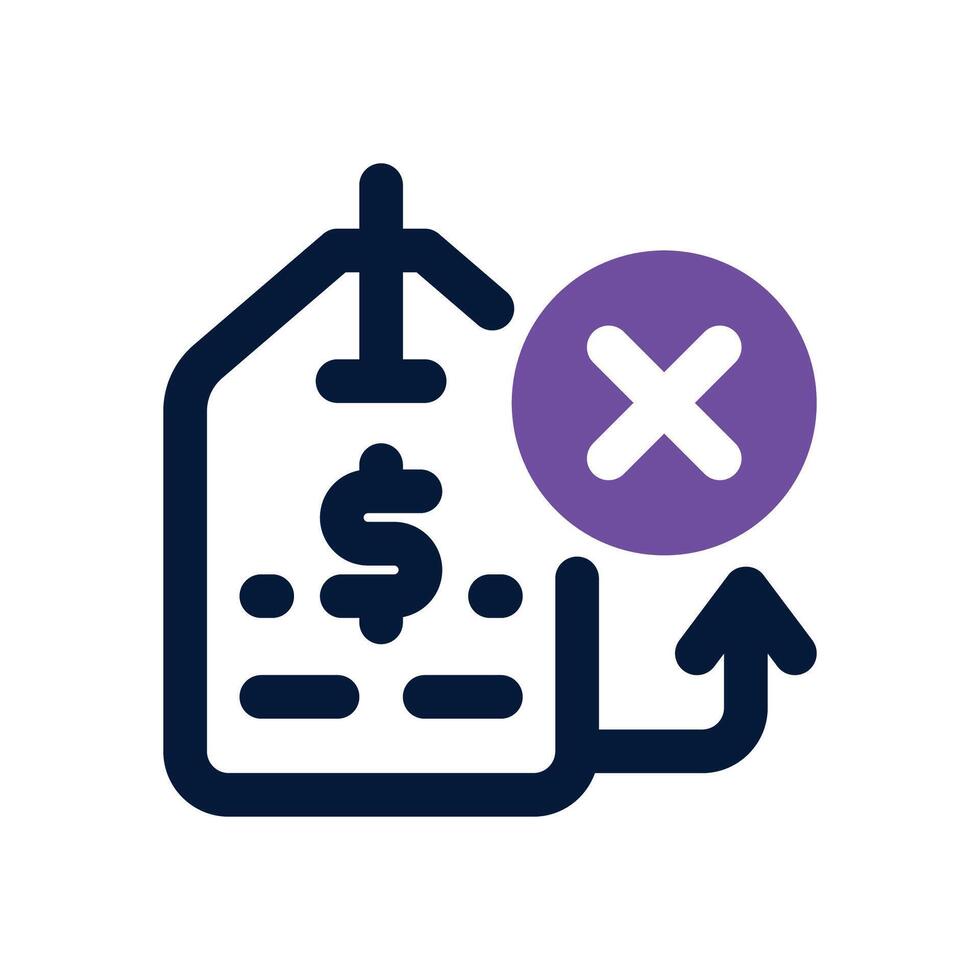 no sale dual tone icon. Sleek and modern icon for websites and mobile apps. vector