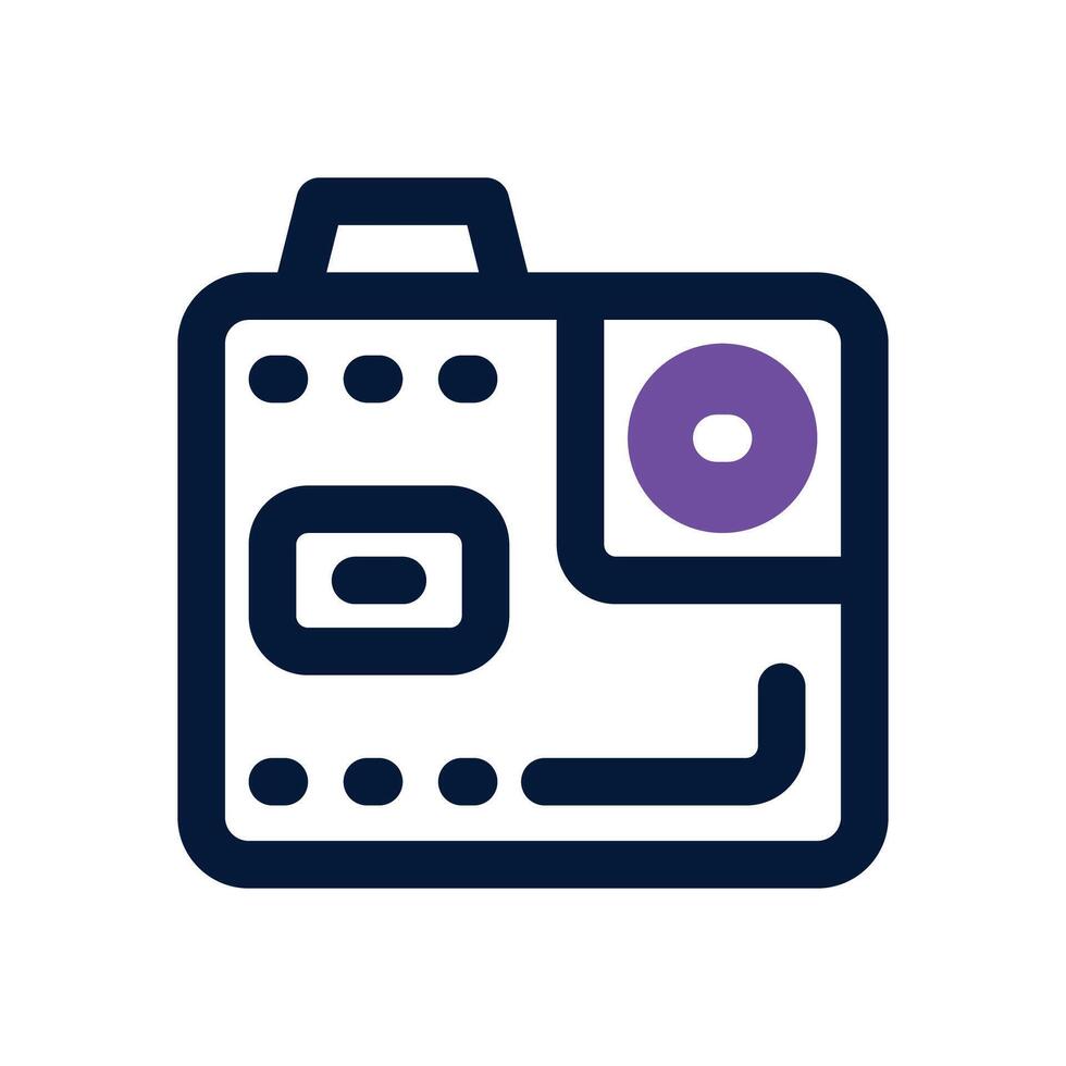 action camera duotone icon. Sleek and modern icon for websites, mobile apps, marketing materials, and corporate design. Fully scalable and ready to use. vector