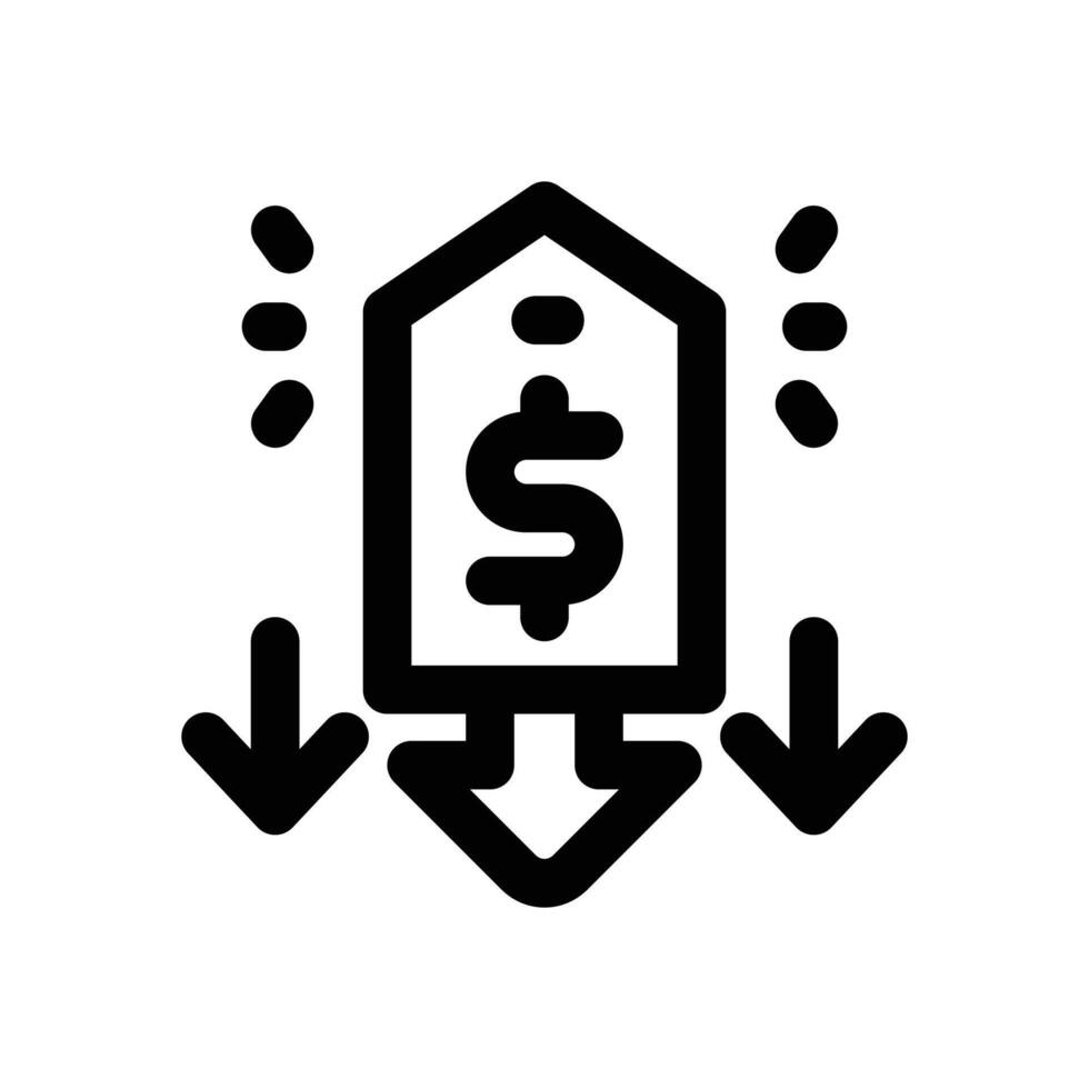 low price line icon. Clean and minimalist icon for websites, mobile apps, presentations, and logos. Fully scalable and customizable for any project. vector