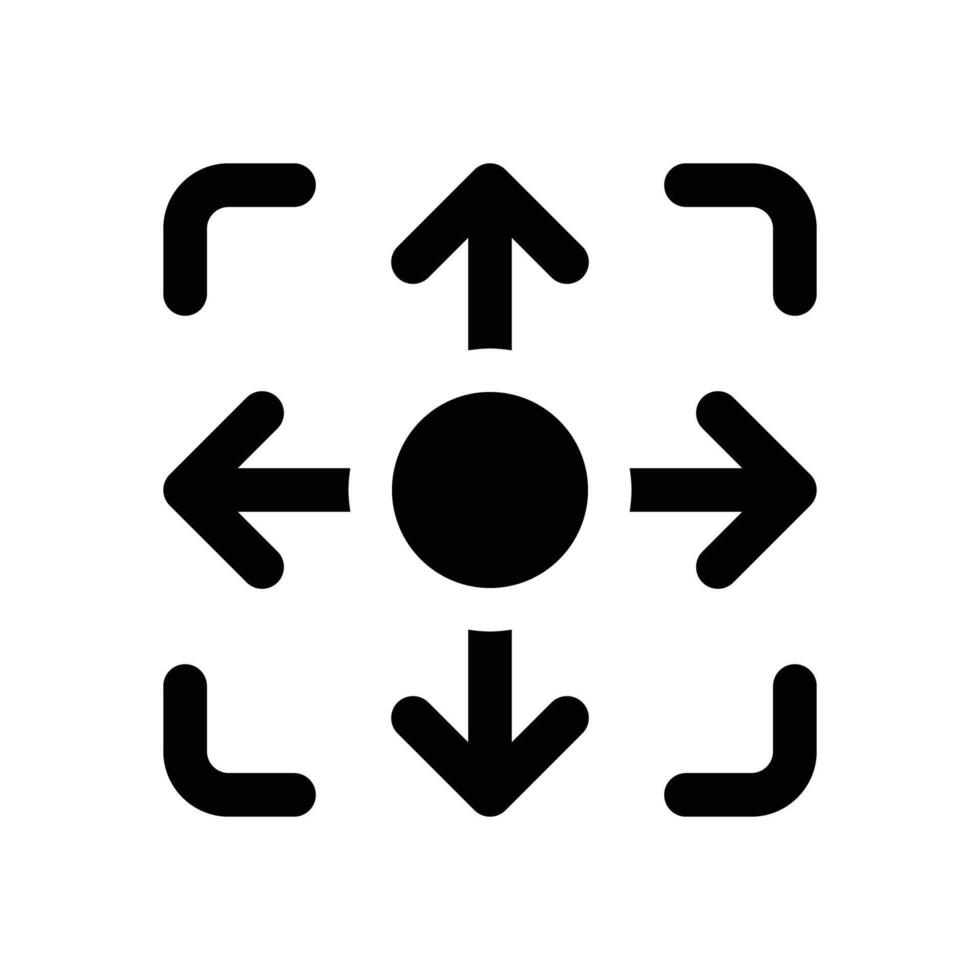 move selector glyph icon. Strong and solid icon for websites and mobile apps. vector