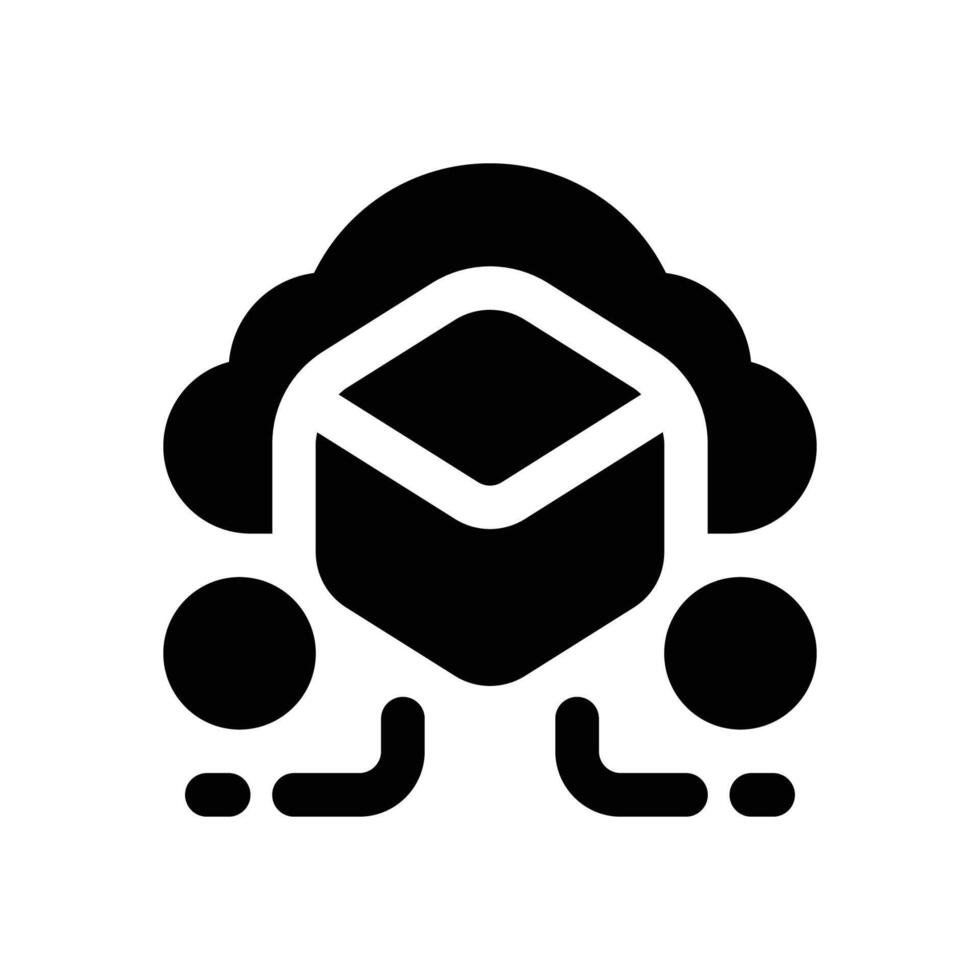 data cloud glyph icon. Strong and solid icon for websites and mobile apps. vector