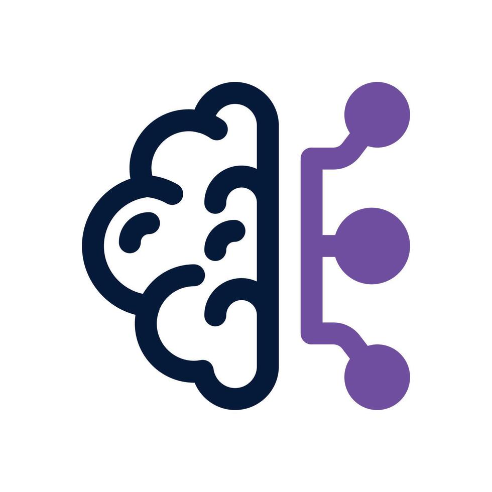 brain duotone icon. Sleek and modern icon for websites and mobile apps. vector