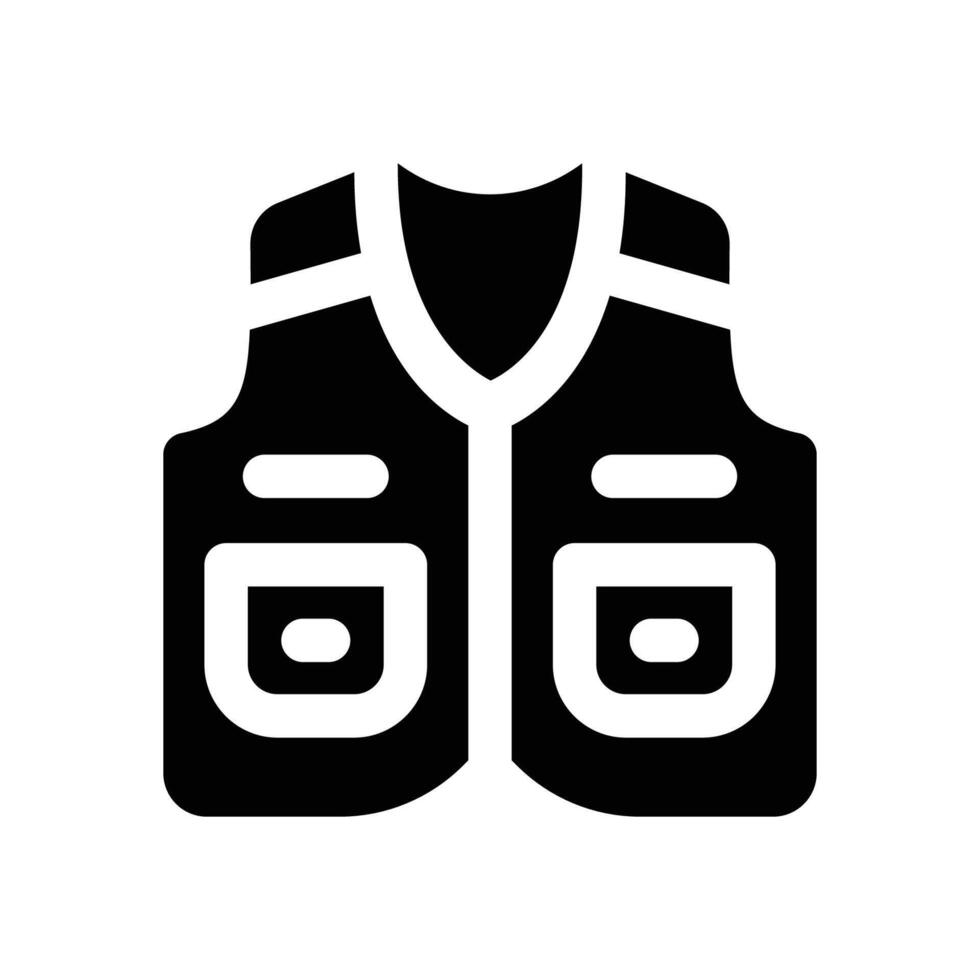 vest glyph icon. Strong and solid icon for websites and mobile apps. vector