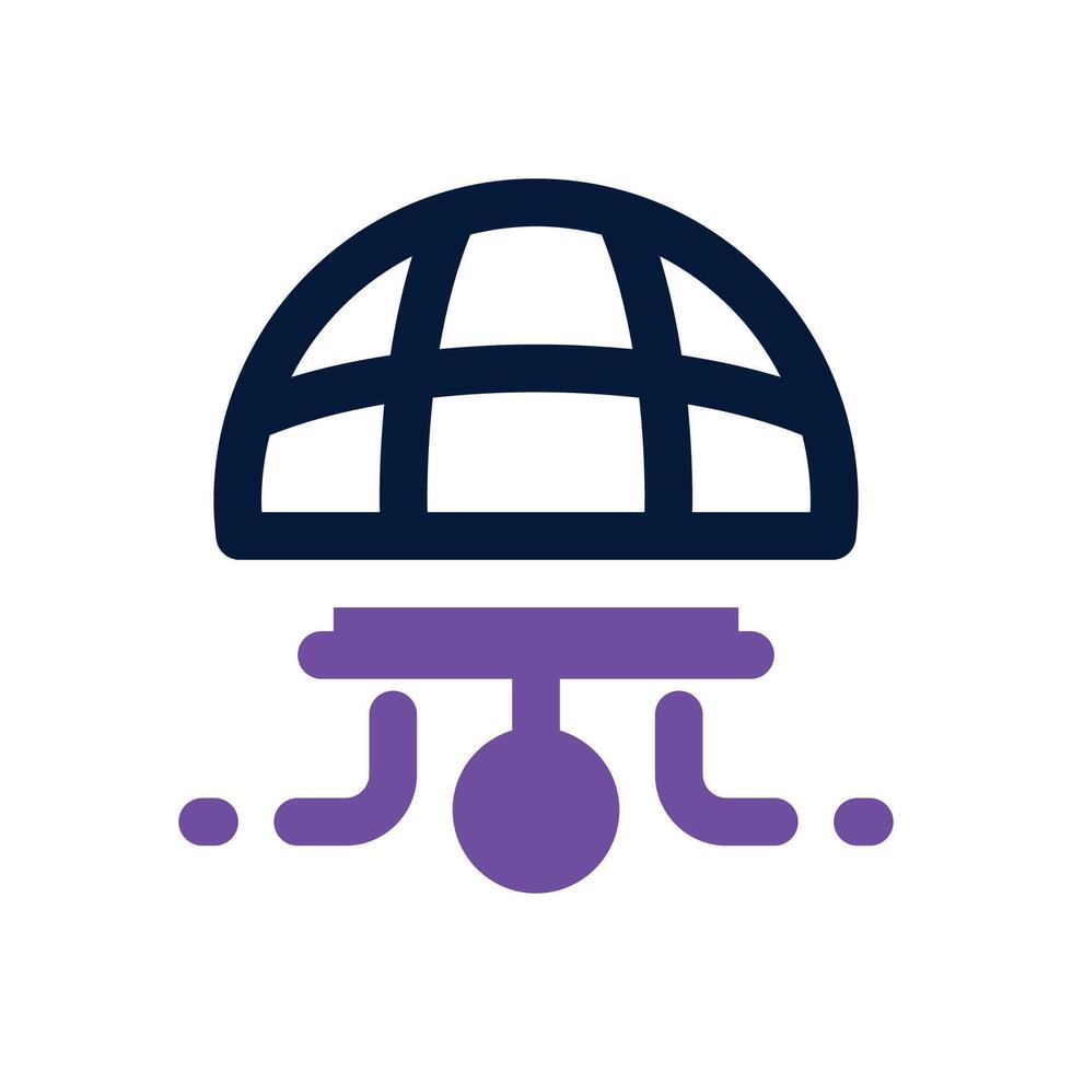 global network duotone icon. Sleek and modern icon for websites and mobile apps. vector