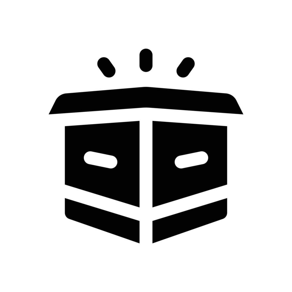 box glyph icon. Strong and solid icon for websites and mobile apps. vector