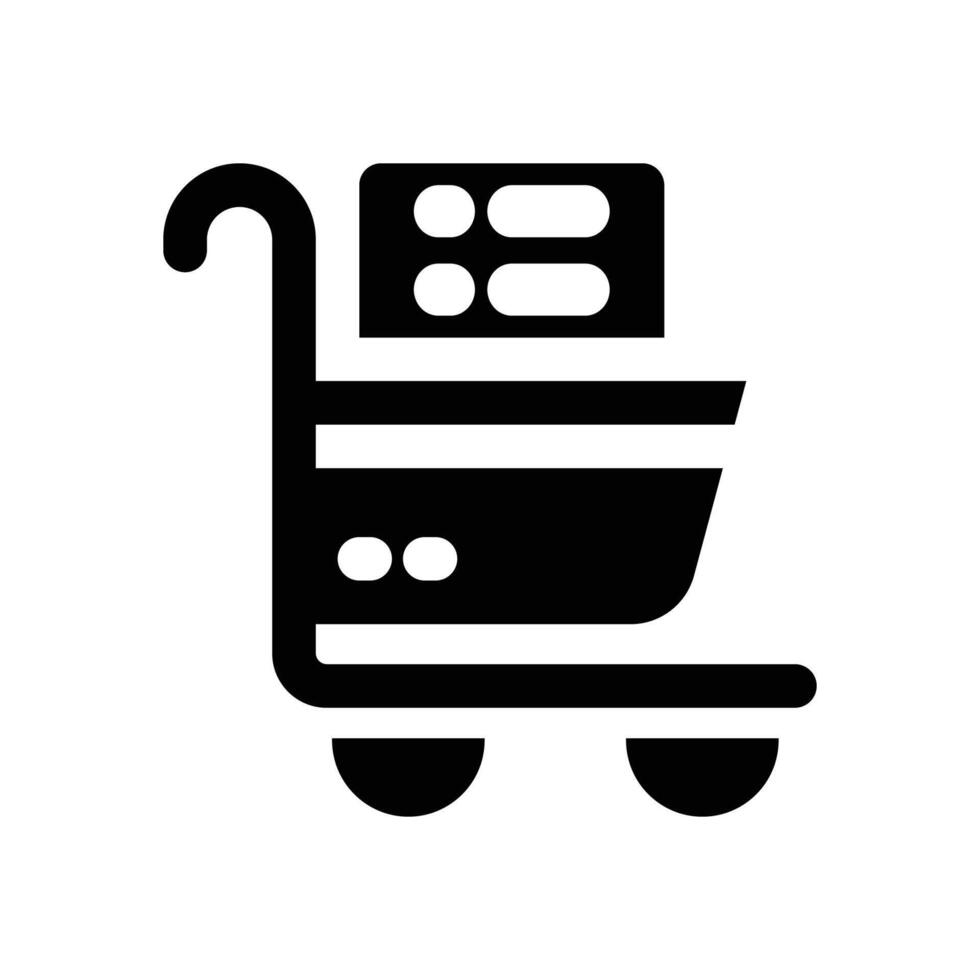 shopping list glyph icon. Strong and solid icon for websites and mobile apps. vector
