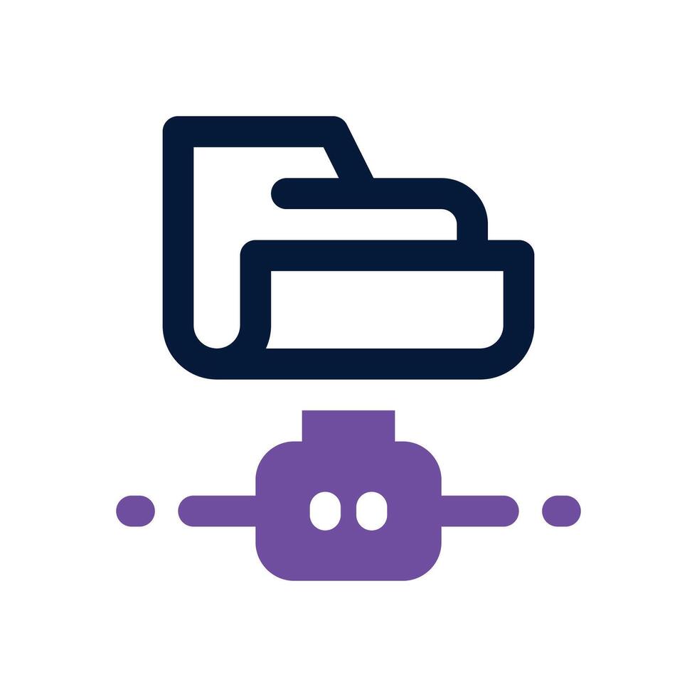 folder network duotone icon. Sleek and modern icon for websites and mobile apps. vector
