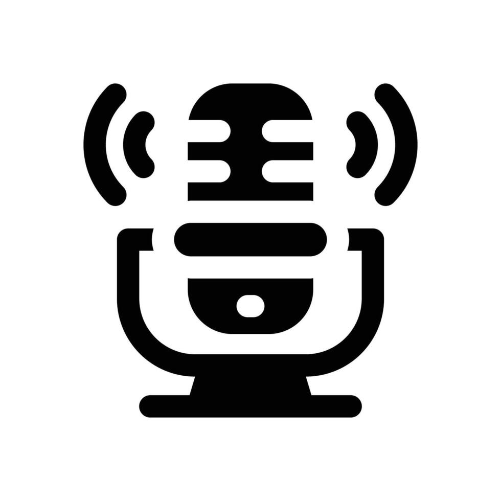 microphone glyph icon. Strong and solid icon for websites and mobile apps. vector