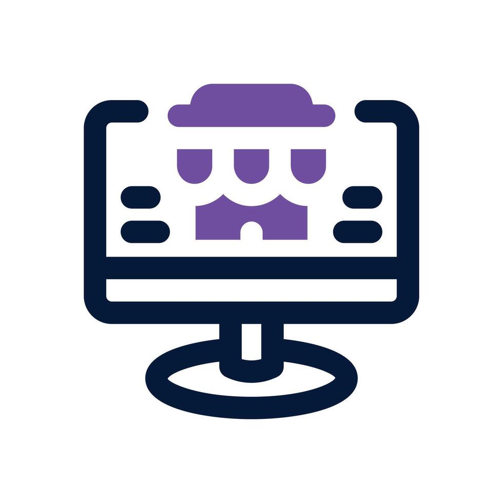 online store duotone icon. Sleek and modern icon for websites and mobile apps. vector