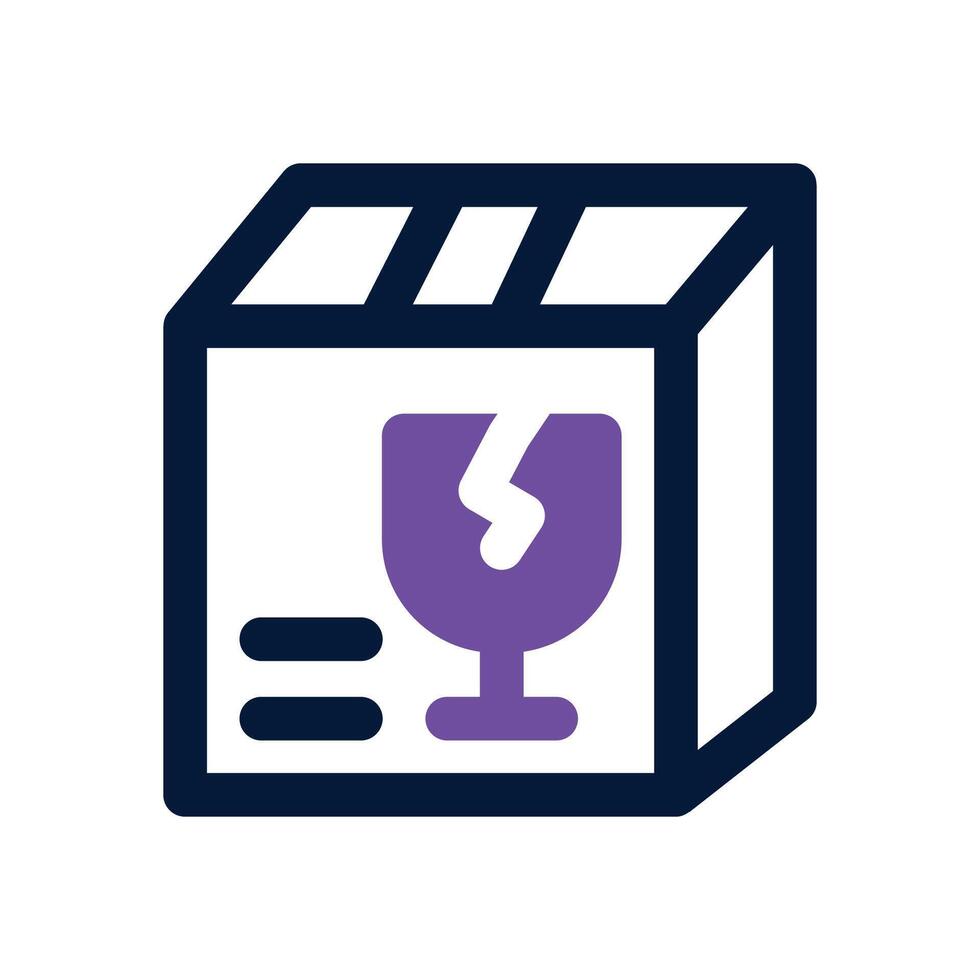 fragile dual tone icon. Sleek and modern icon for websites and mobile apps. vector