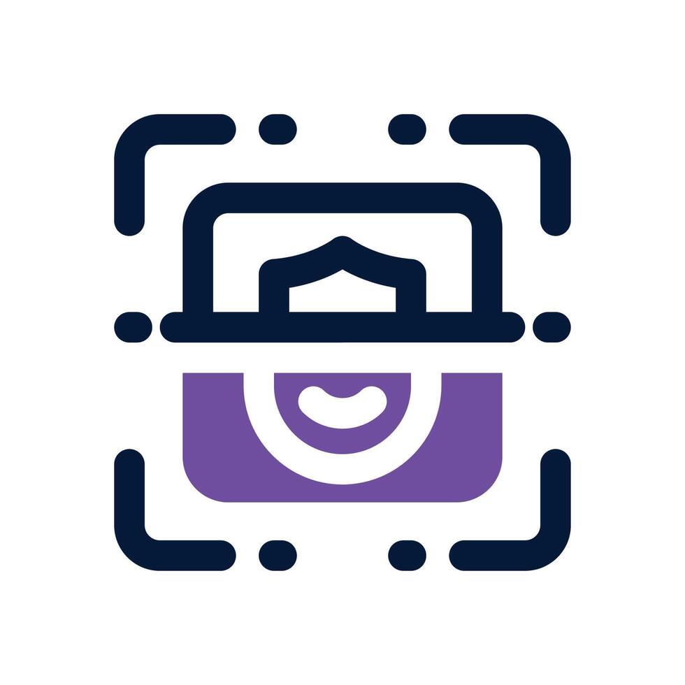 face scanner dual tone icon. Sleek and modern icon for websites and mobile apps. vector