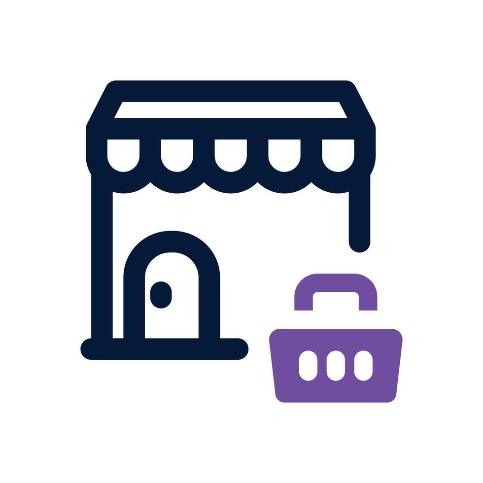 store dual tone icon. Sleek and modern icon for websites and mobile apps. vector